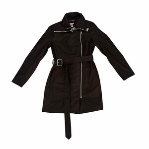 Cache Trench Coat Belted Black Womens Small